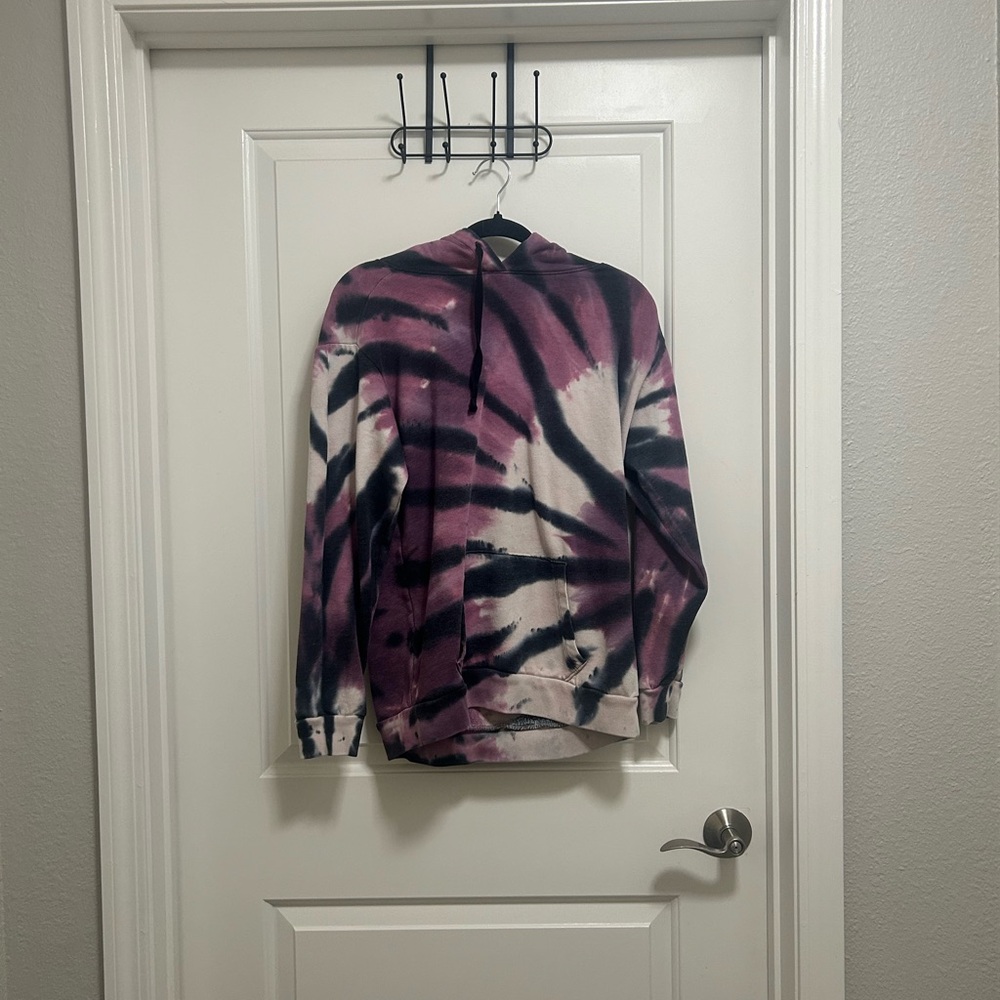 PINK Victoria's Secret Purple and Black Tie-Dye Sweater